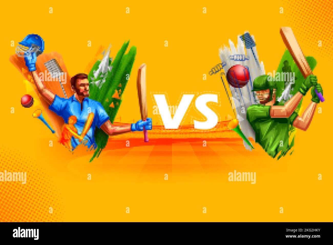Competition versus cricket championship sports background with player