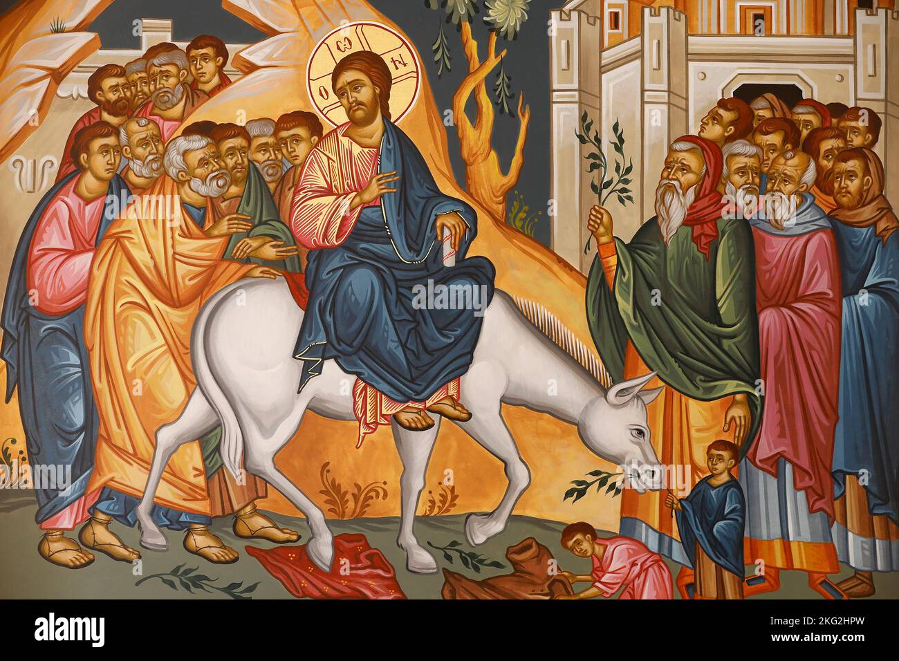 St Elie (Saint Elias) Greek orthodox church, Rabieh, Lebanon. Painting