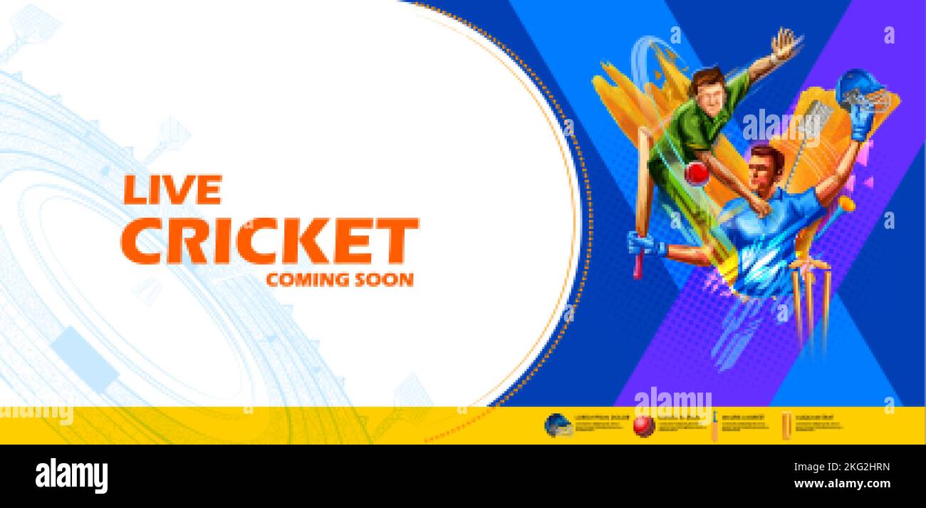 Competition versus cricket championship sports background with player