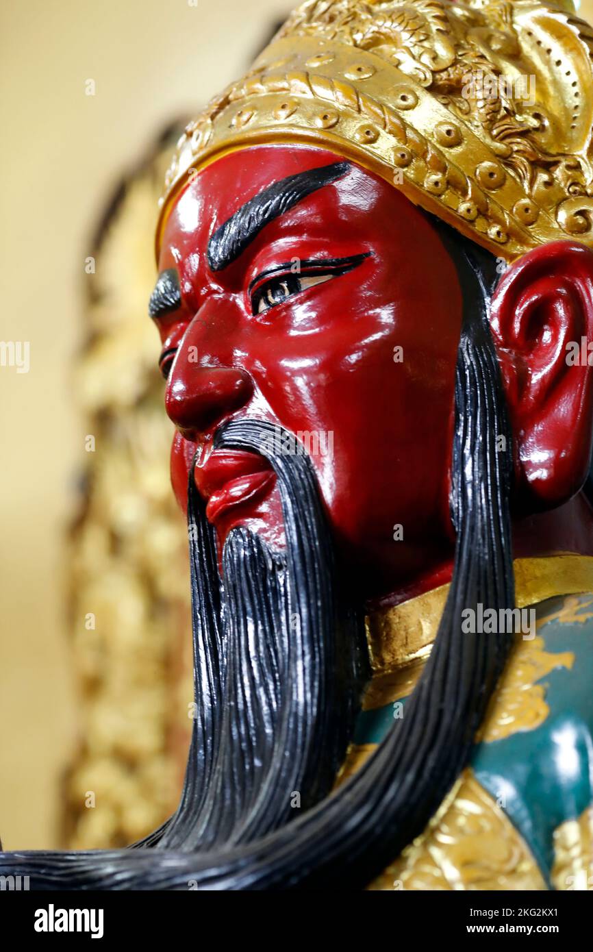 Quan De Mieu taoist temple.  Quan Thanh De Qua (  Guan Yu ).  Tan Chau. Vietnam. Stock Photo