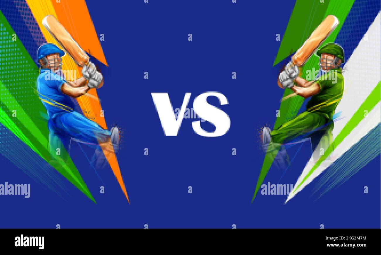 Competition versus cricket championship sports background with player