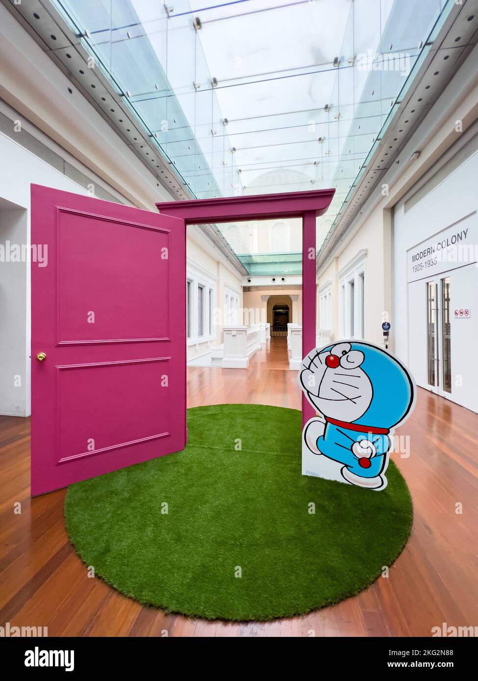 Manga Doraemon standee at Singapore National Museum interior. Stock Photo