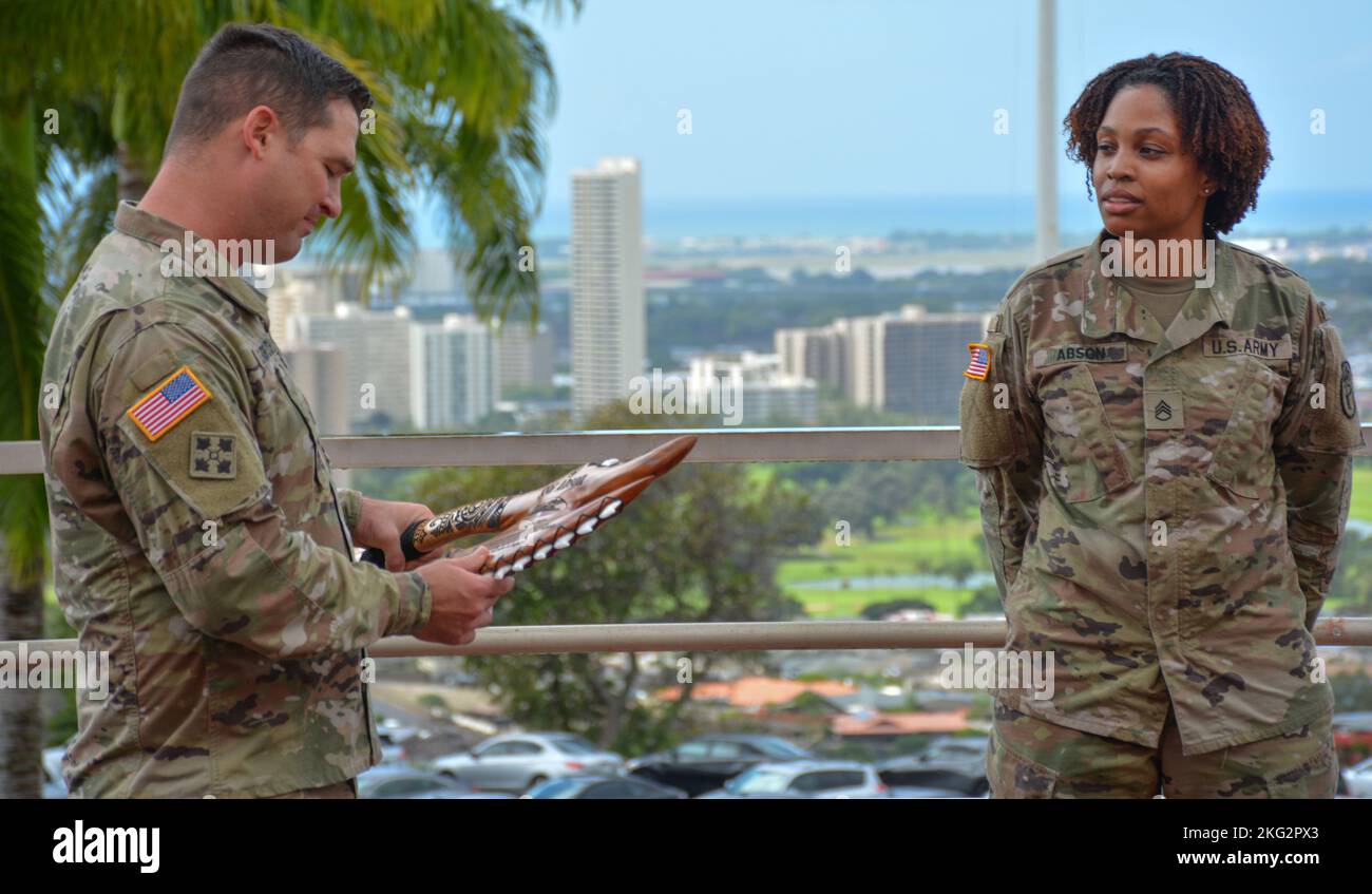 Staff Sgt. Taquesha Abson Re-enlistment & Farewell. Stock Photo