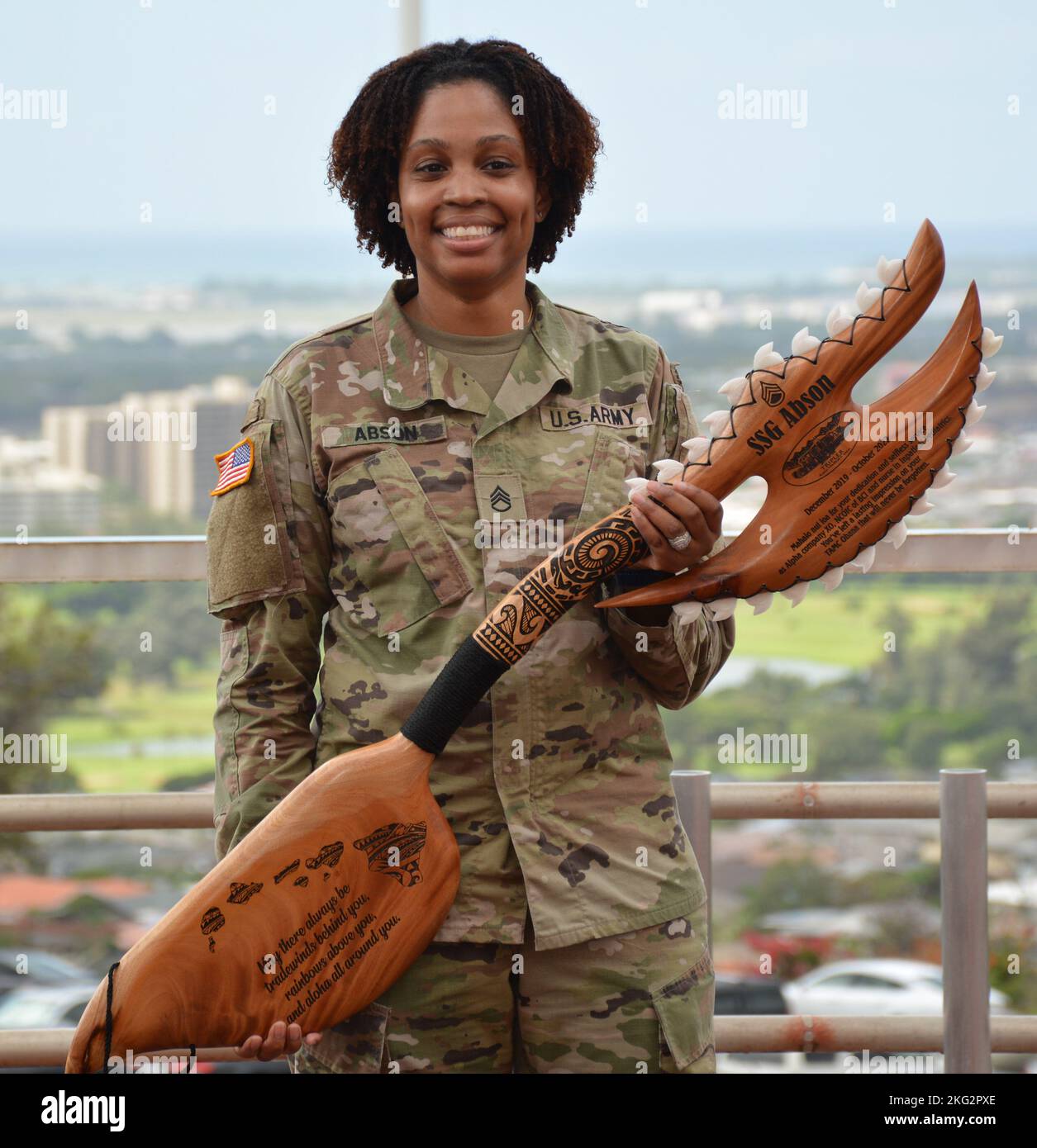 Staff Sgt. Taquesha Abson Re-enlistment & Farewell. Stock Photo