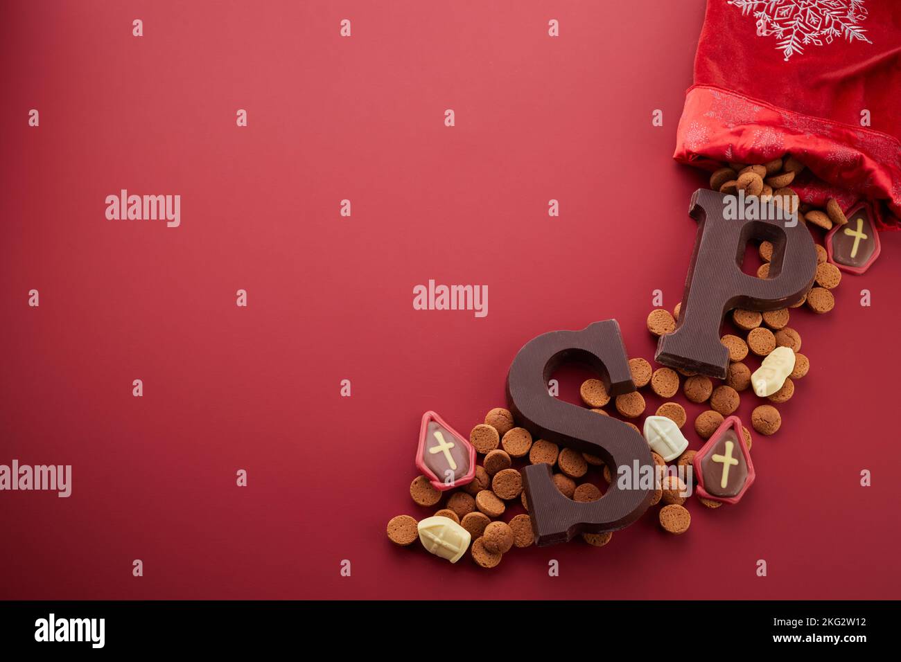 Dutch holiday Sinterklaas background with traditional sweets and ...