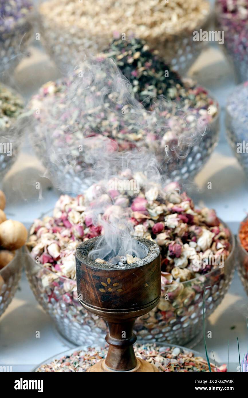 Shopping center, Dubai Mall. Arabian incense. The arabic fragance