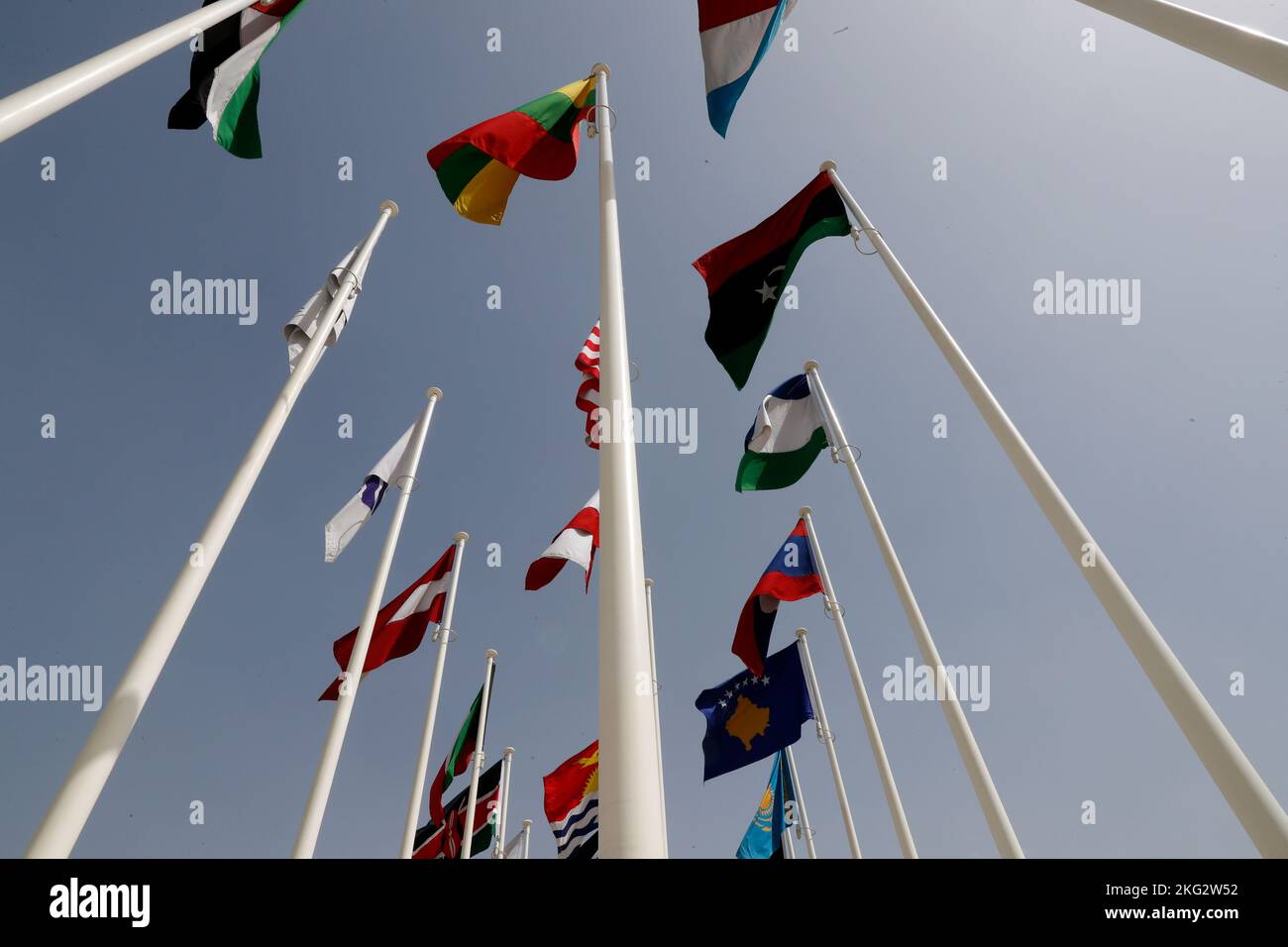 Flags of the various countries represented in the Dubai Expo 2020 ...