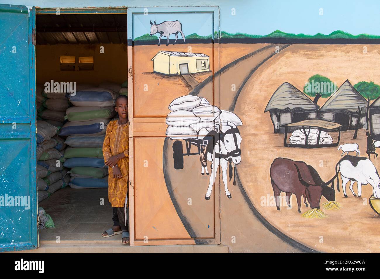 Livestock food supply warehouse in Northern Senegal Stock Photo Alamy
