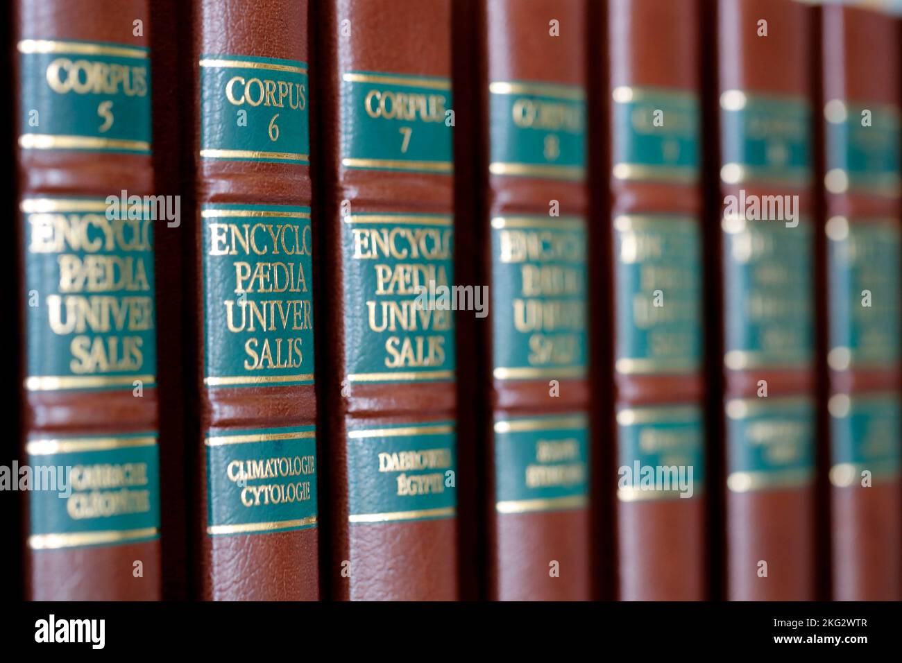 Encyclopedia Universalis general knowledge books. Library. France Stock