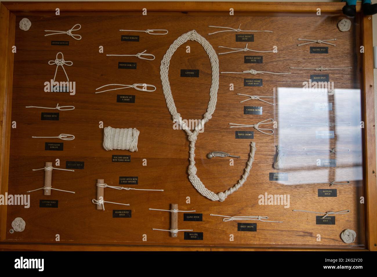 A nautical knot display hangs at U.S. Navy Lt. Cmdr. Ramy Teriak's