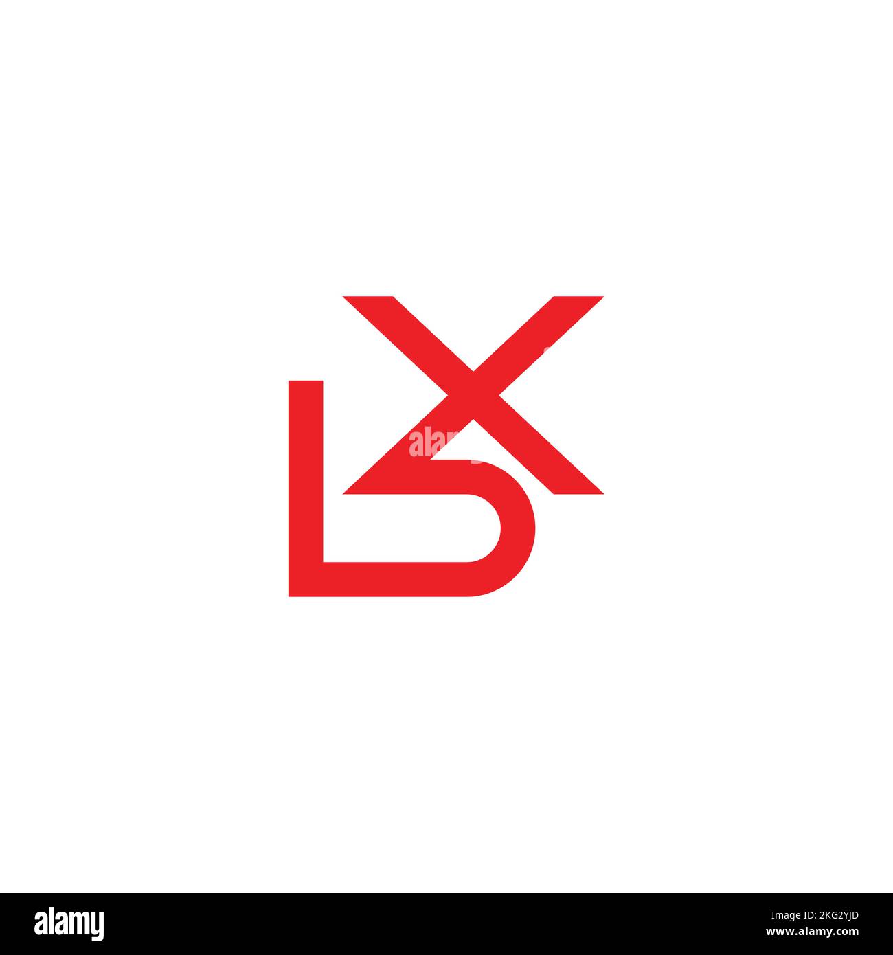 letter bx simple linked logo vector Stock Vector