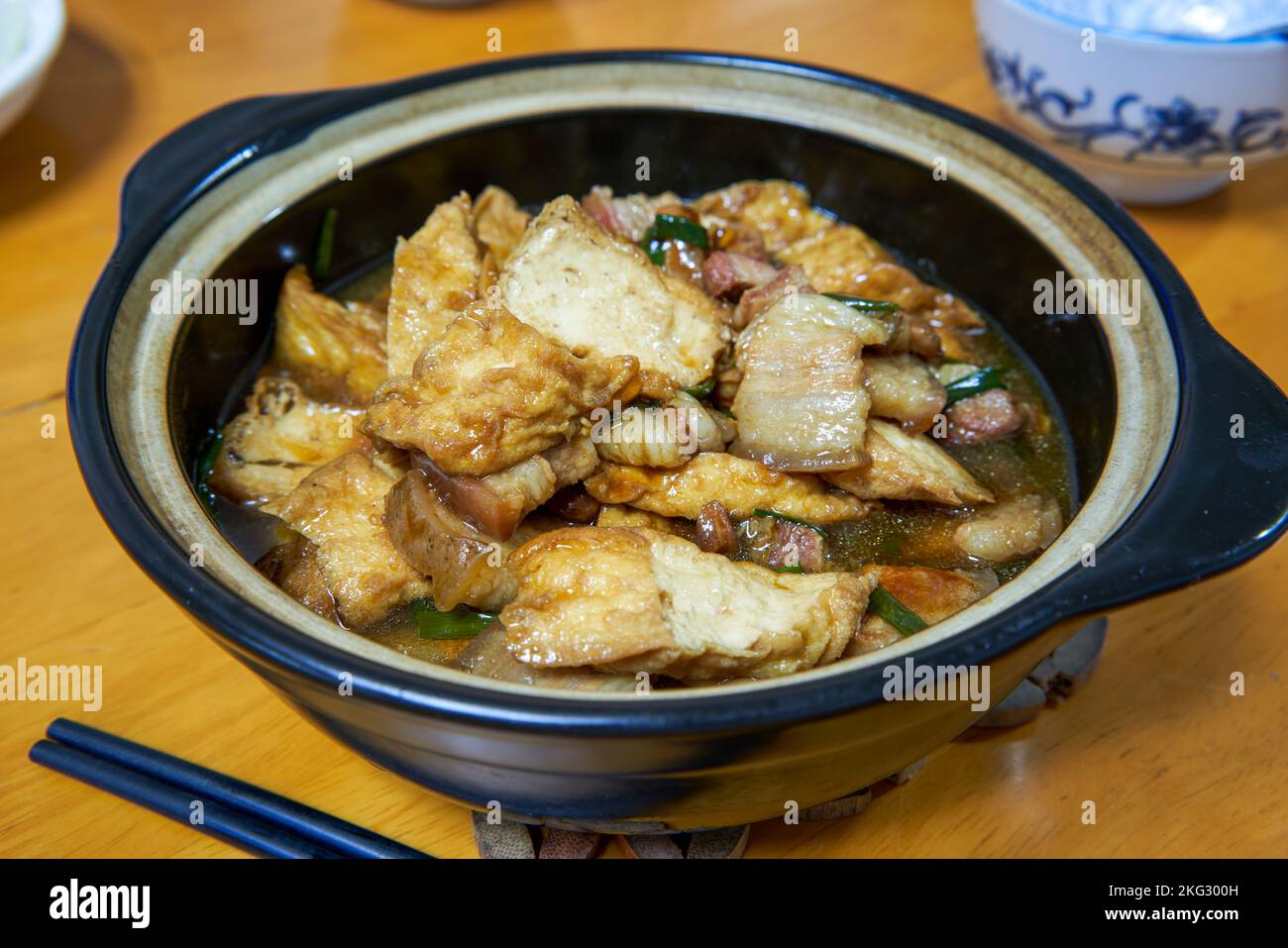 A delicious Chinese dish, braised pork belly with tofu Stock Photo Alamy