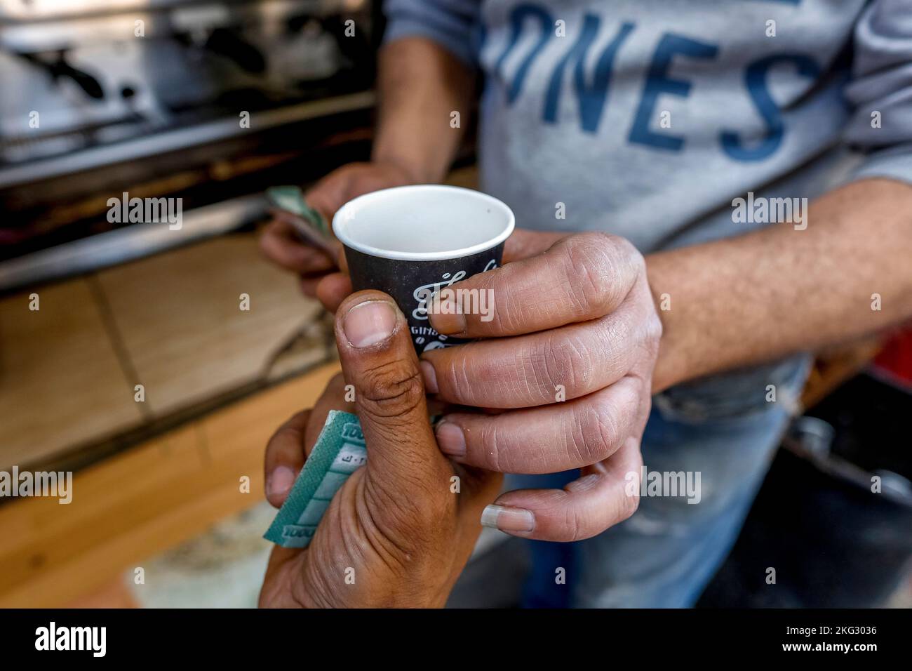 Coffee shop on a street of Beirut, Lebanon Stock Photo Alamy