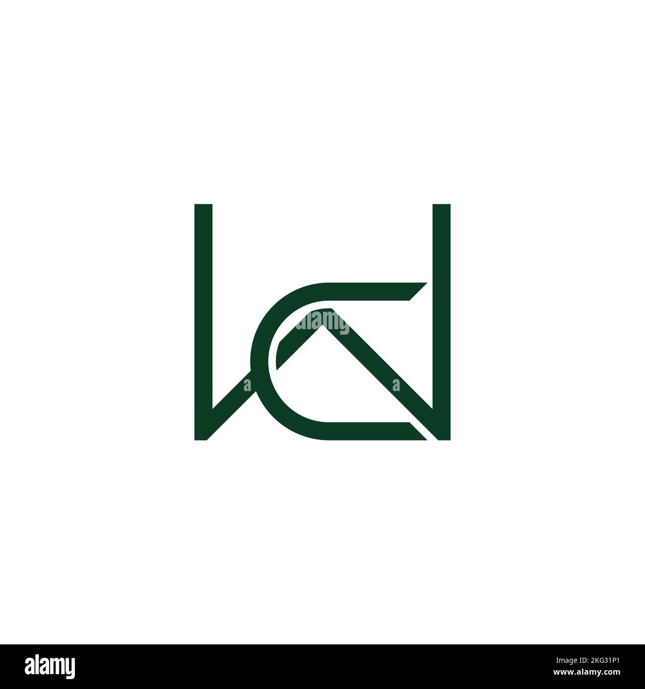 letter dw linked line logo vector Stock Vector