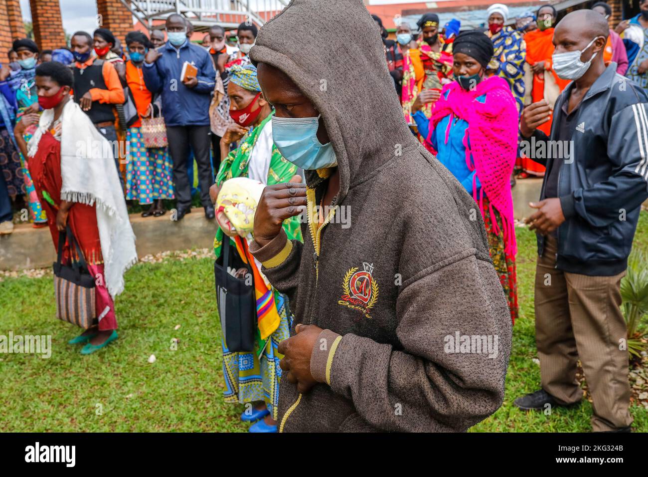 Prayer during a meeting of Kolping members in Bungwe, Rwanda. Kolping ...