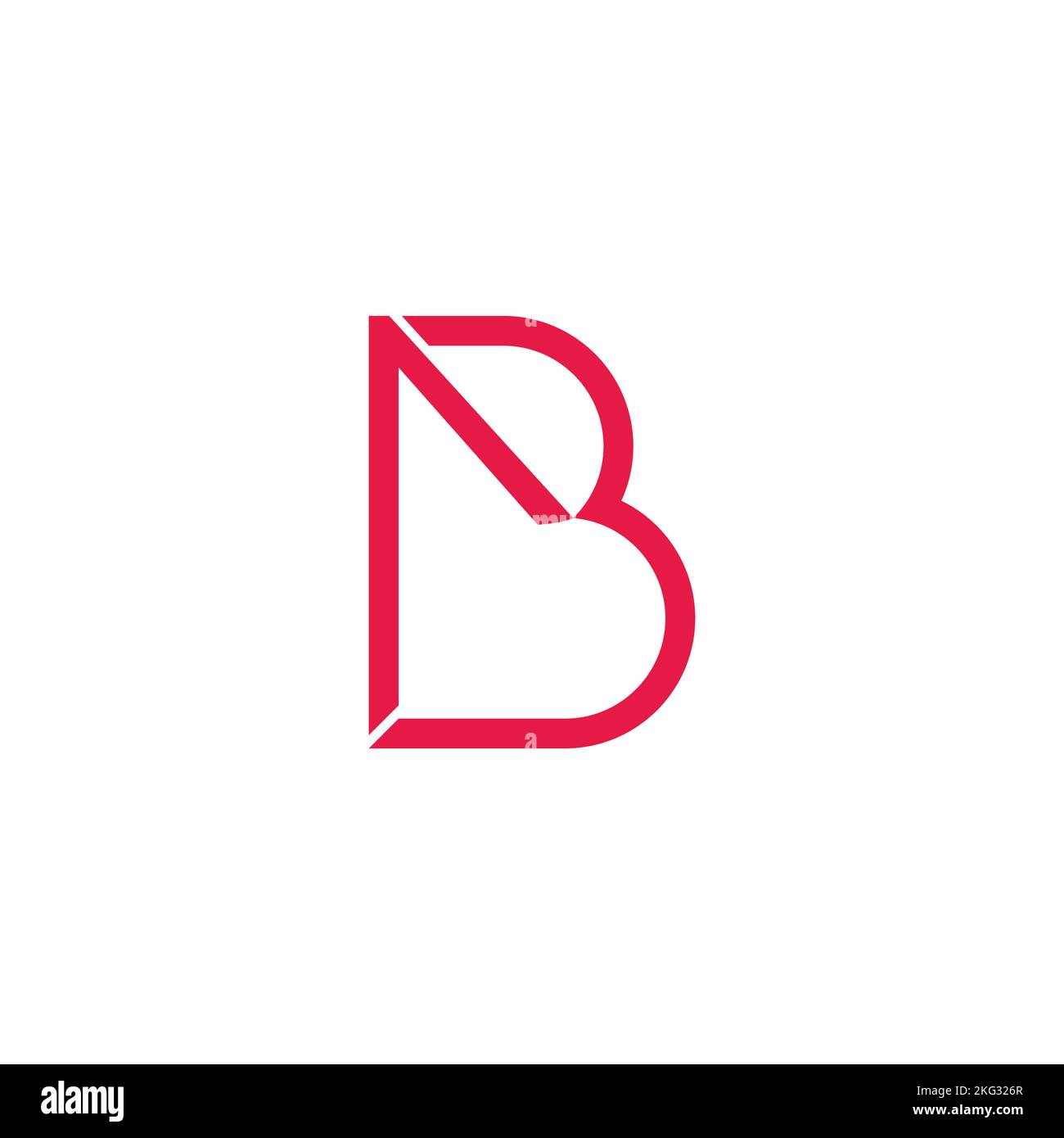 letter b arrow thin line geometric logo vector Stock Vector