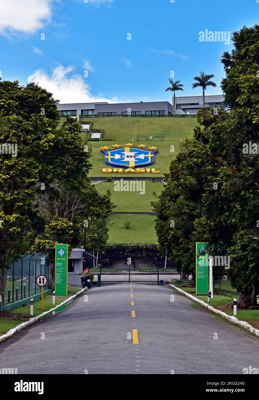 TERESOPOLIS, RIO DE JANEIRO, BRAZIL - October 25, 2022: Access road to the 'Granja Comary' football complex Stock Photo