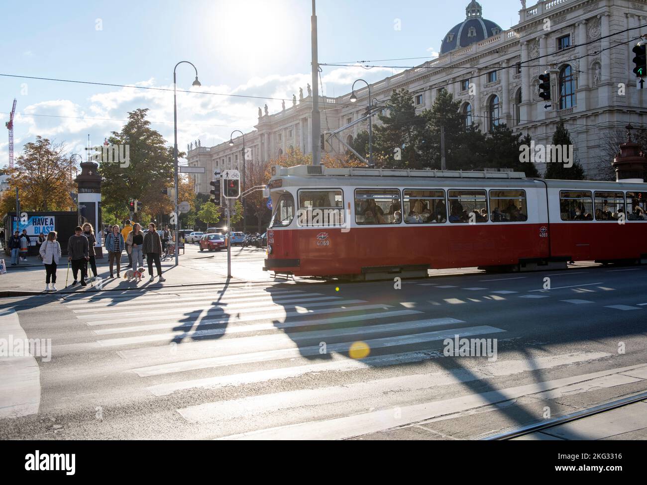 Rush Hour on a crossing in Vienna, Austria Europe EU Stock Photo