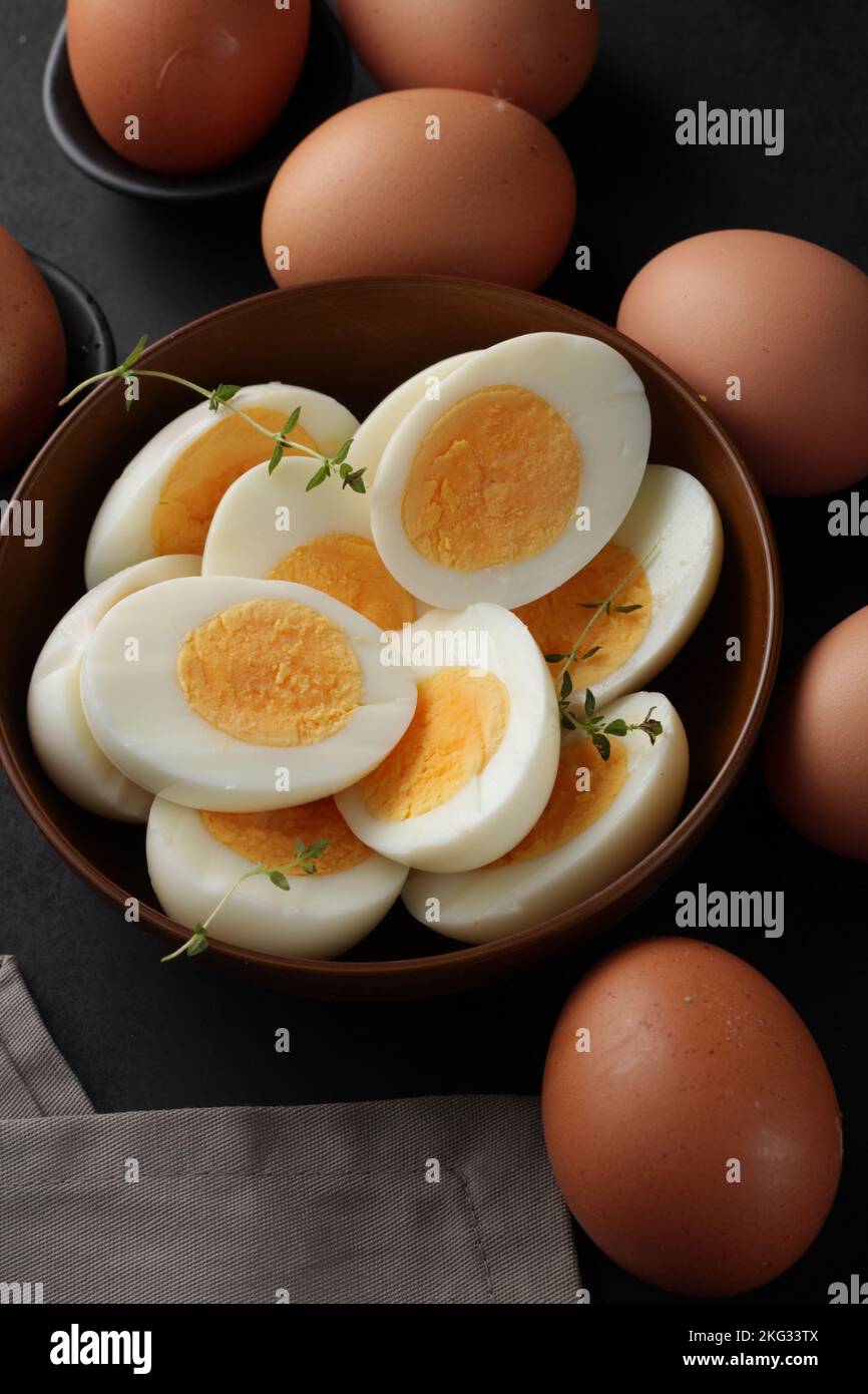 boiled eggs and japanese noodles Stock Photo Alamy