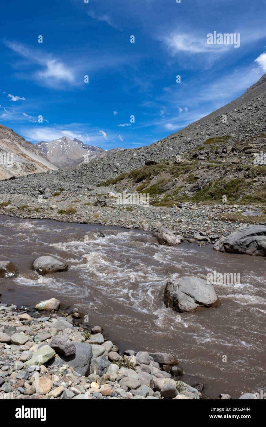 Traveling the Cajon del Maipo near Santiago, Chile Stock Photo Alamy
