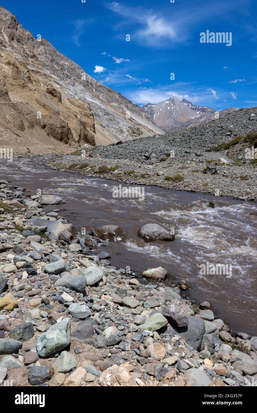 Traveling the Cajon del Maipo near Santiago, Chile Stock Photo Alamy