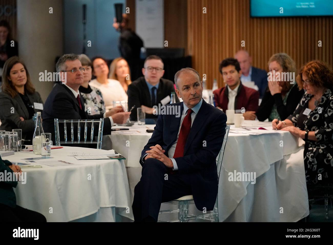 Taoiseach Micheal Martin attending the launch of the National Community and Voluntary Civic Forum at the Aviva Stadium in Dublin. Picture date: Monday November 21, 2022. Stock Photo
