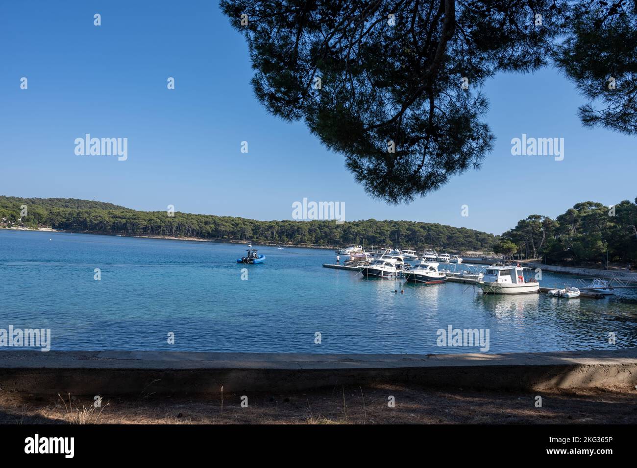 An ocean bay at Osor village, Losinj island, the Adriatic Sea, Croatia Stock Photo