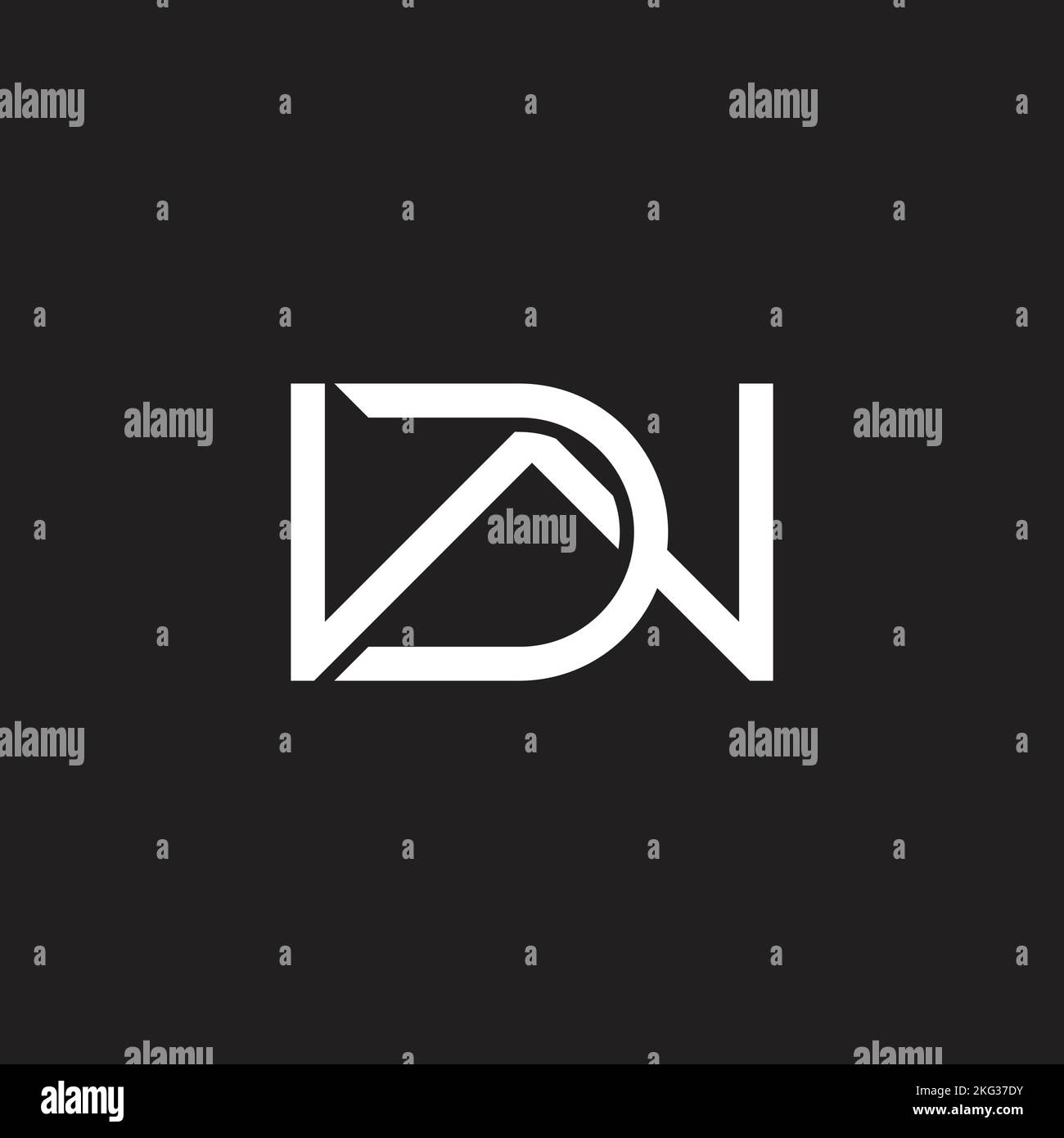 letter dw linked linear logo vector Stock Vector