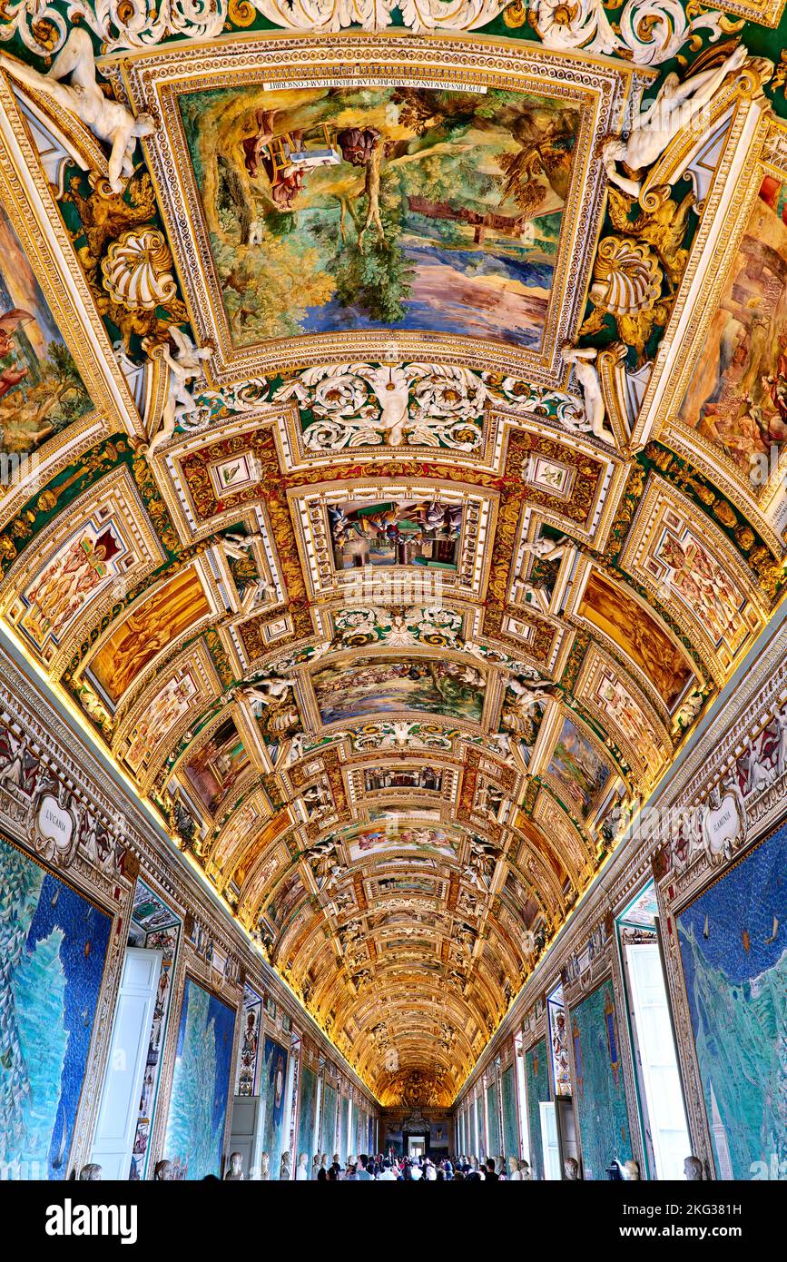 Rome Lazio Italy. The Vatican Museums in Vatican City. The Gallery of Maps Stock Photo