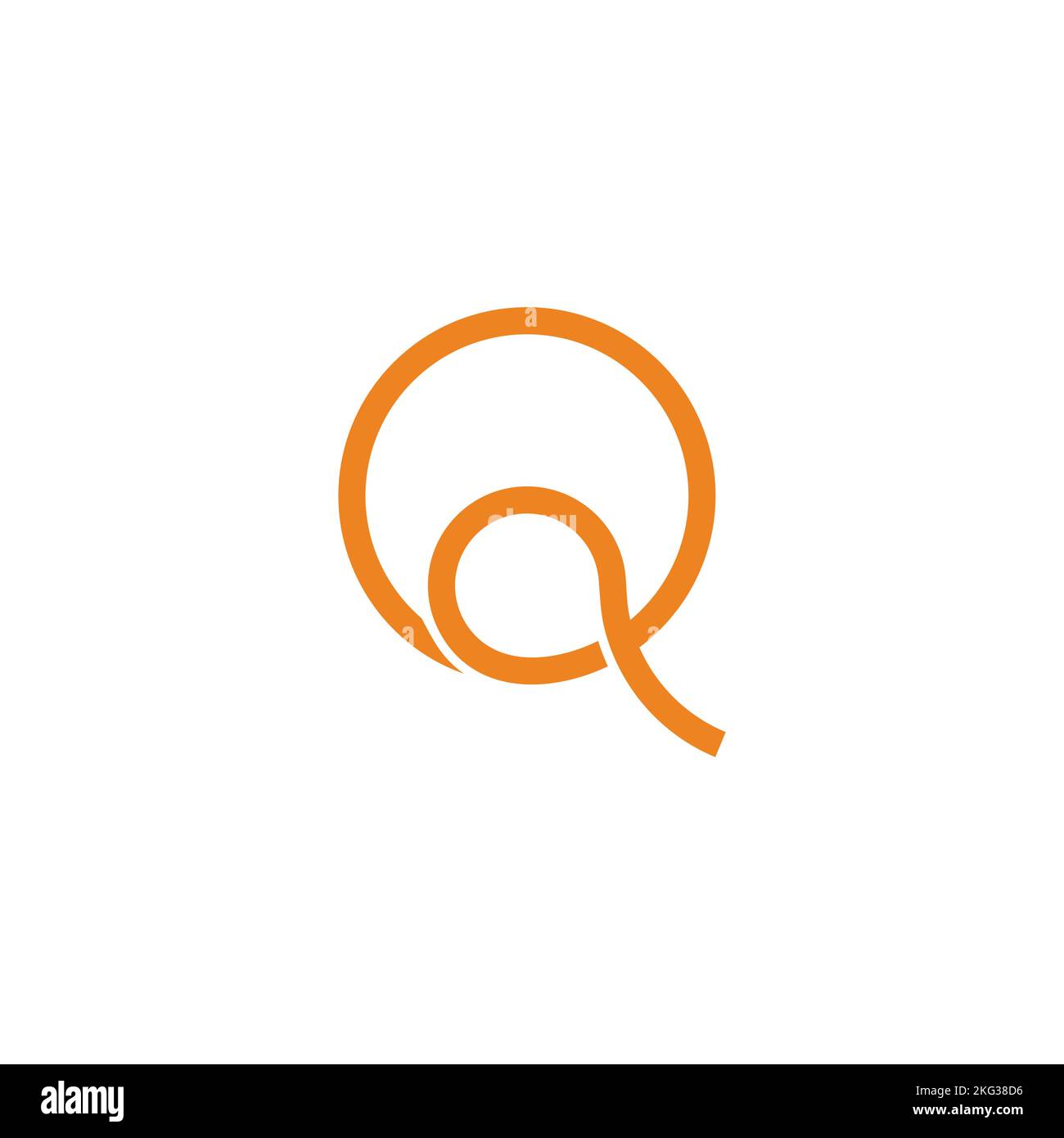 letter q loop circle thread rope logo vector Stock Vector