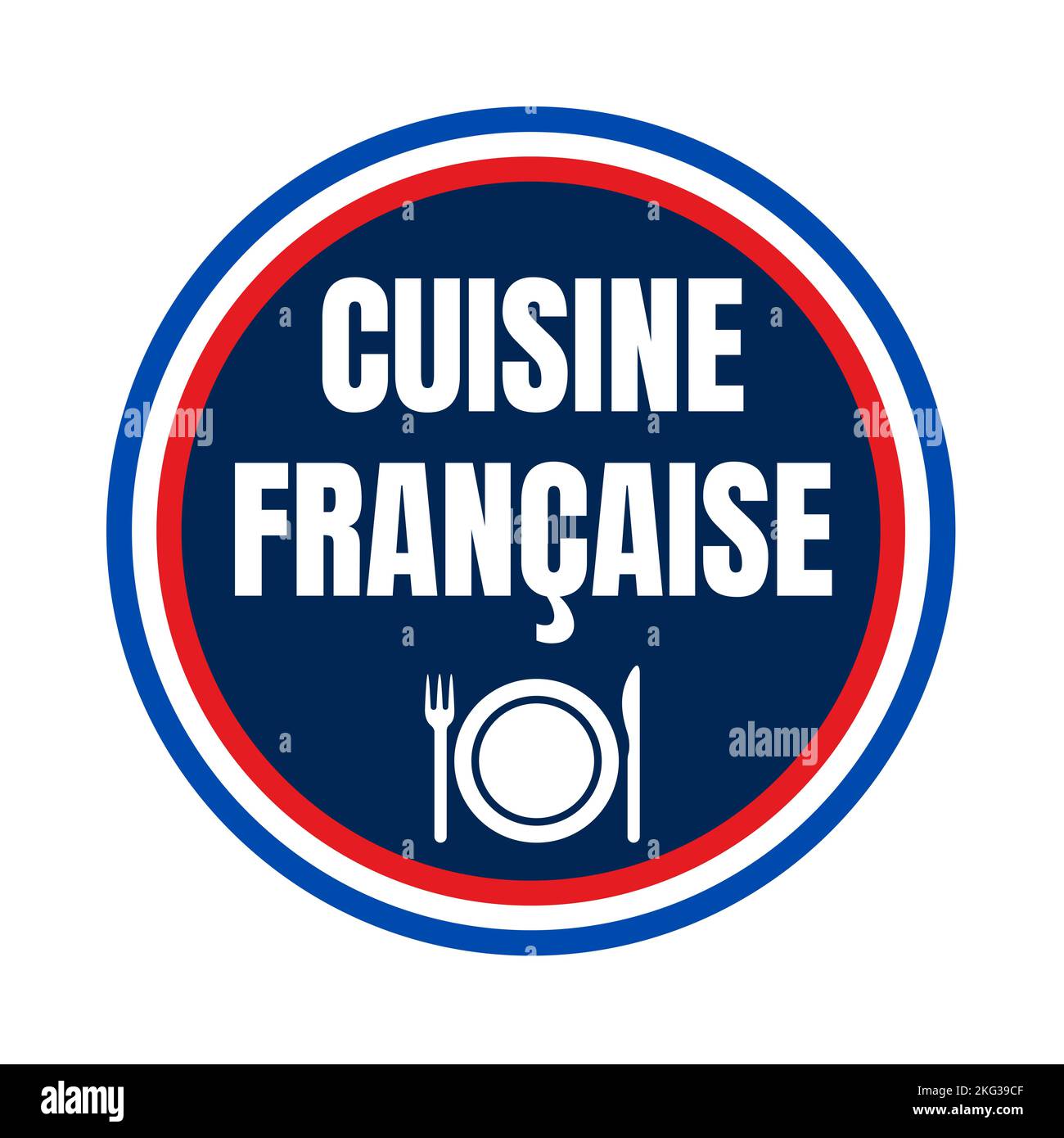 French cuisine symbol icon called cuisine Francaise in French language Stock Photo Alamy