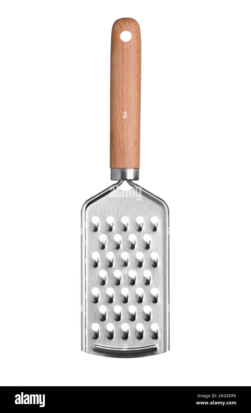 Kitchen hand grater isolated on white background. New clean grater
