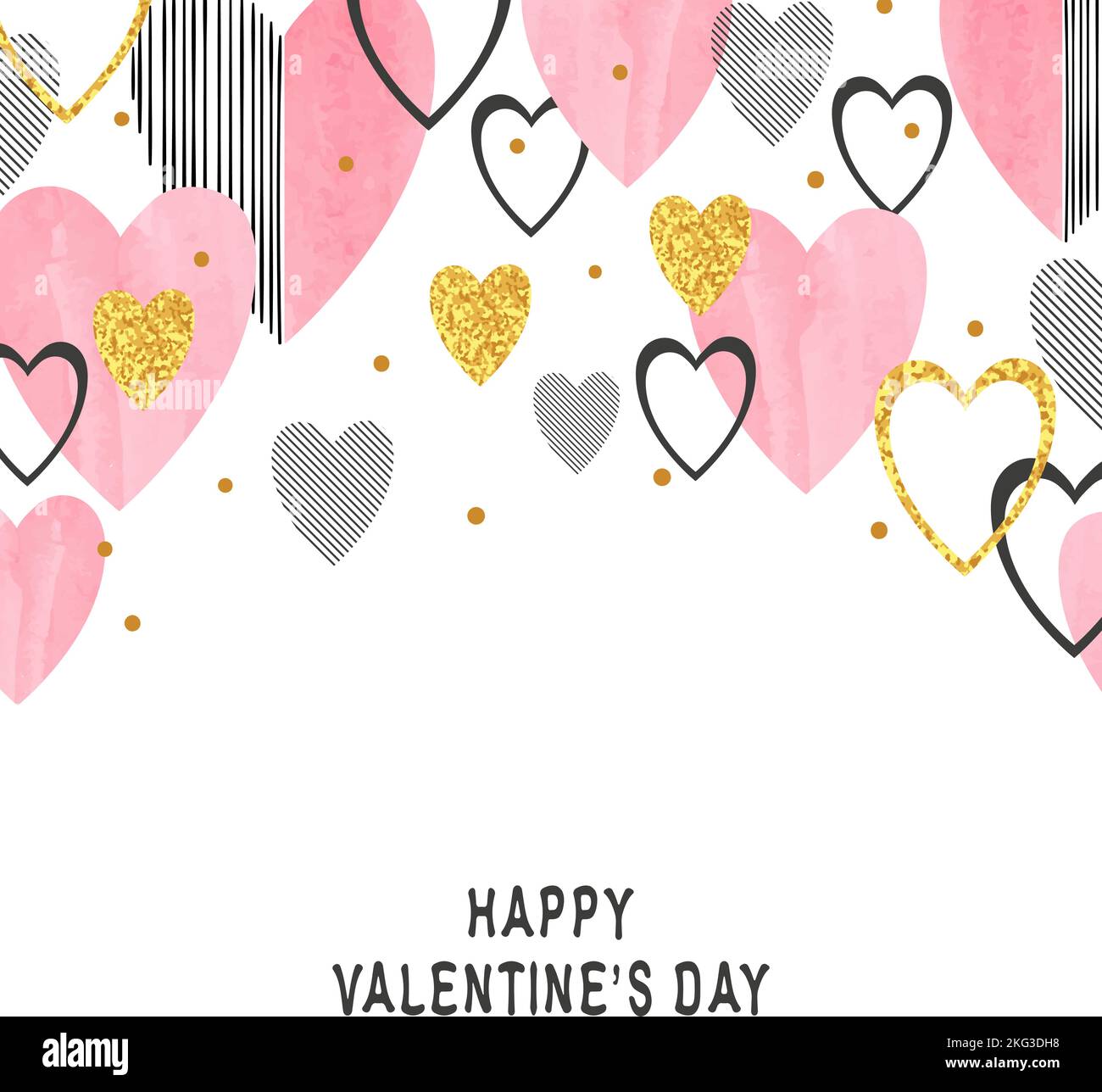 Valentines Day background with abstract pink hearts and place for text ...
