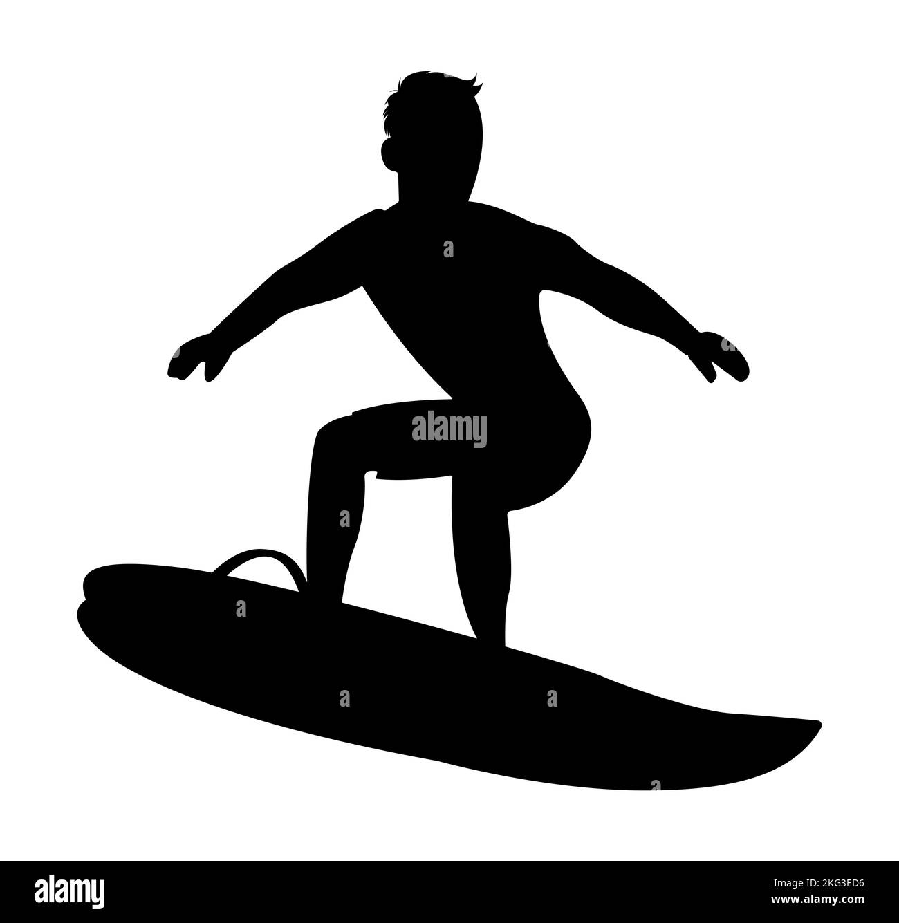 A silhouette of surfing man isolated on white background Stock Vector ...