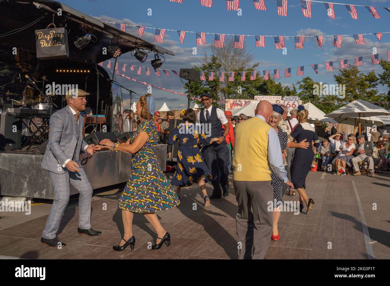Dancing in full swing at the Goodwood Revival Stock Photo