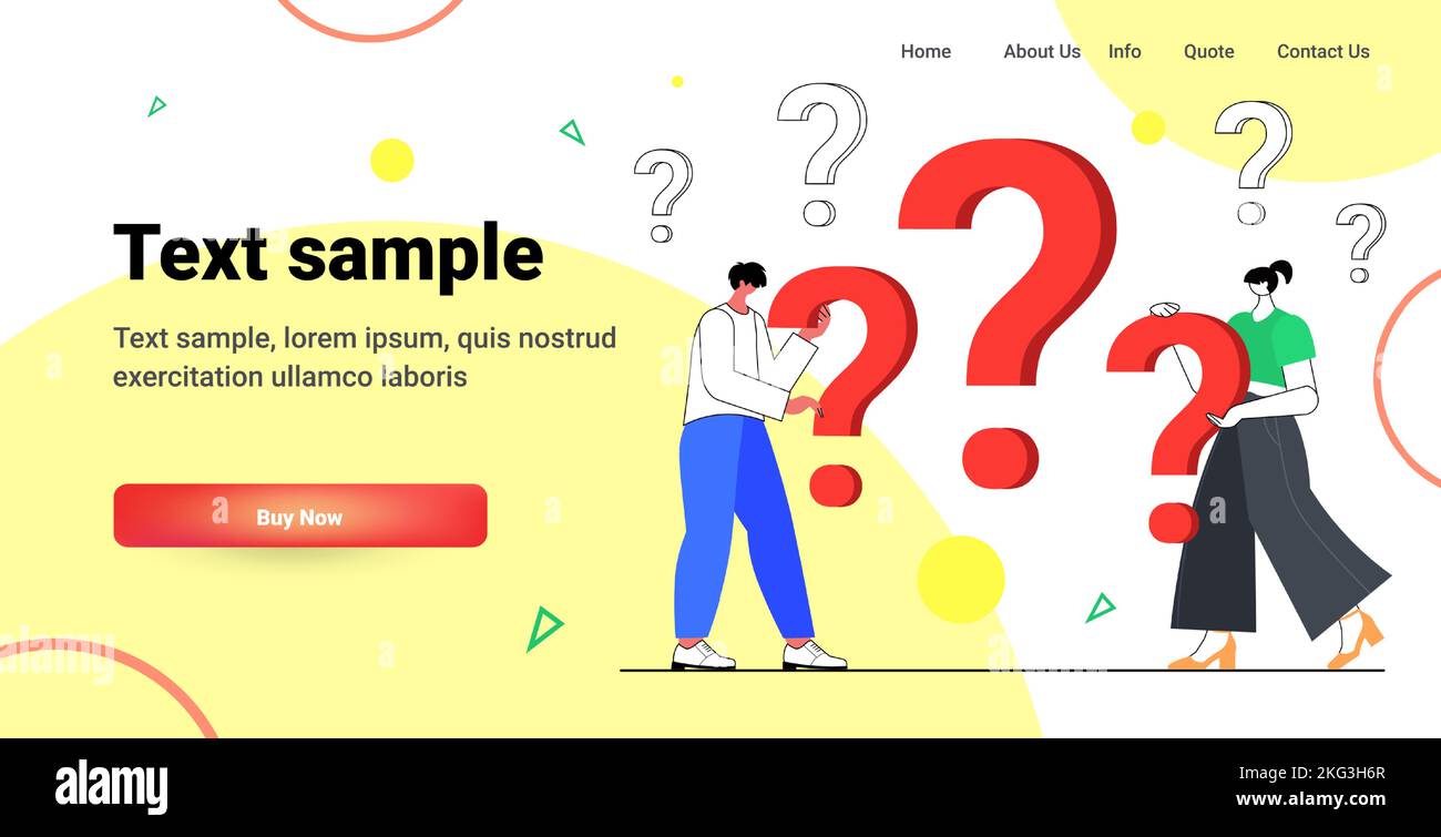 frustrated people with question marks support center frequently asked