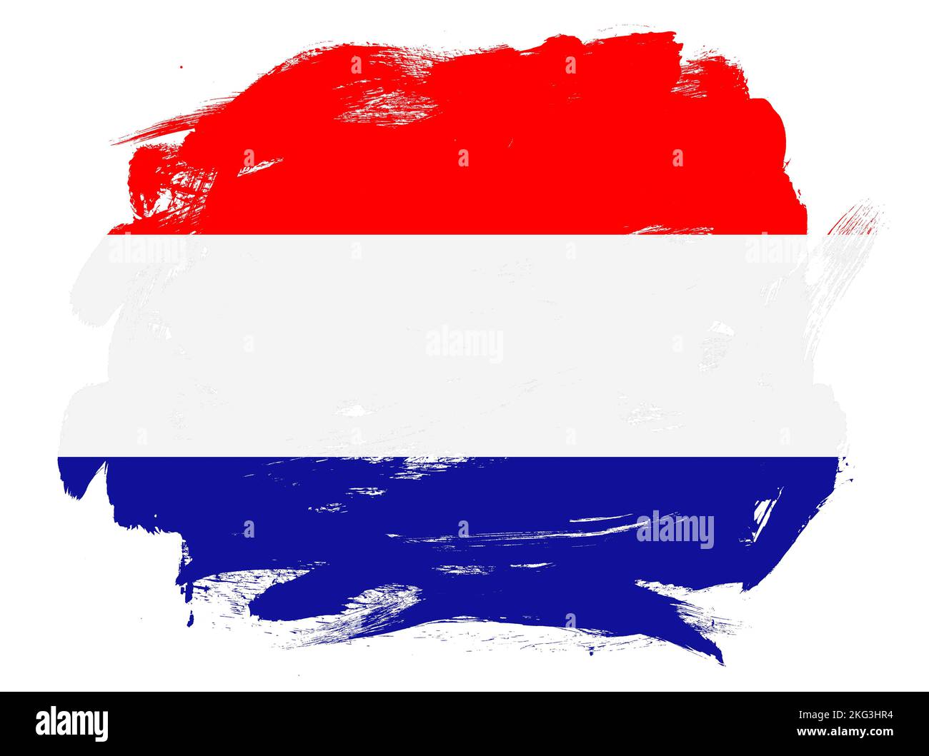 Croatia flag on abstract painted white stroke brush background Stock Photo