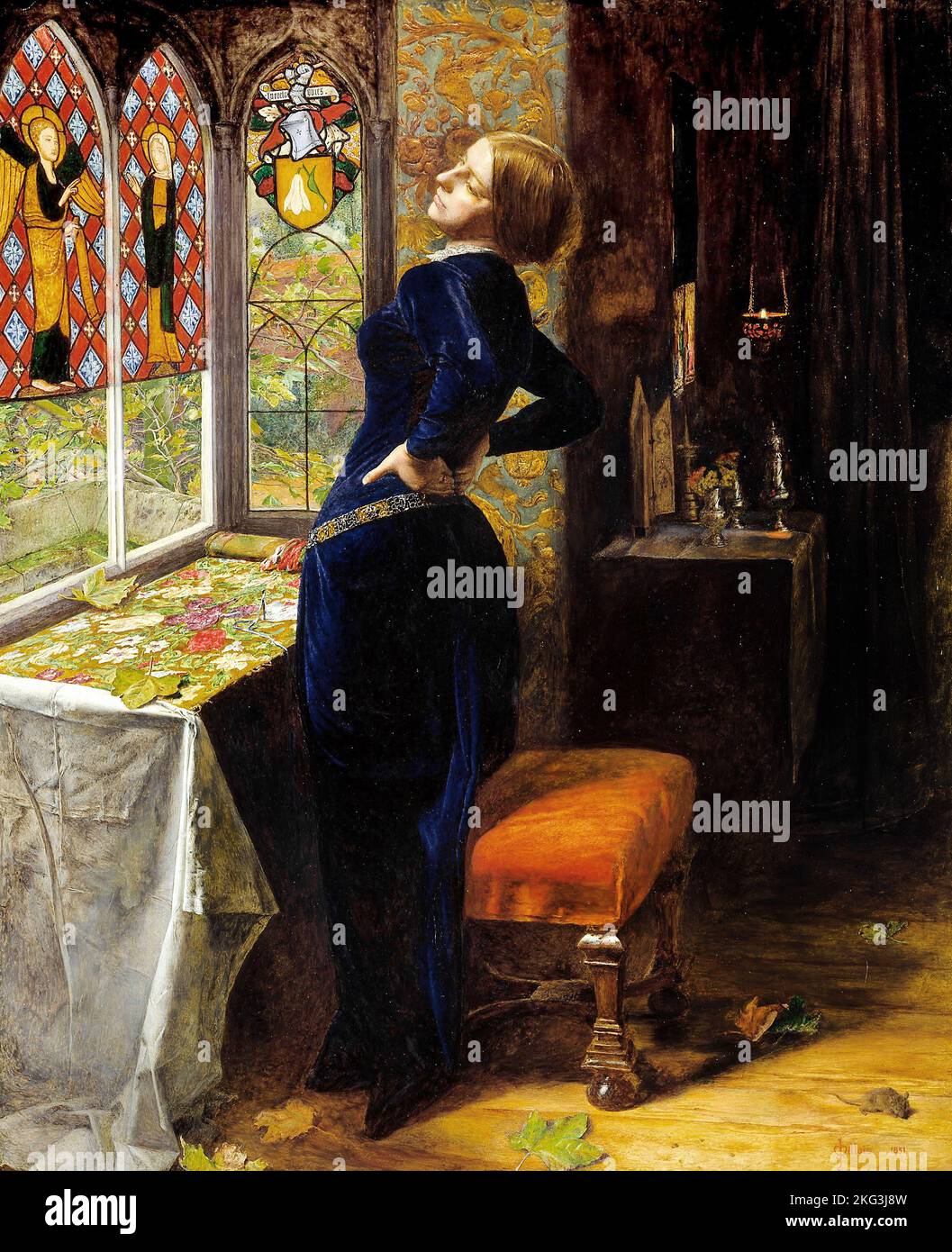 John Everett Millais; Mariana; 1851; Oil on panel; Tate Britain, London, England. Stock Photo