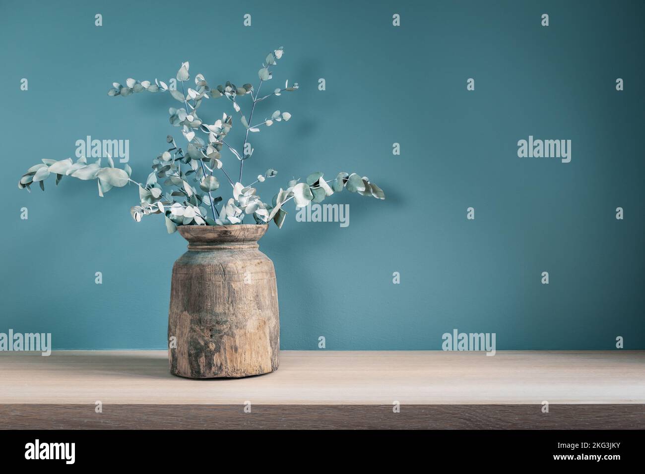 Stylish rustic floral home decoration. Stock Photo