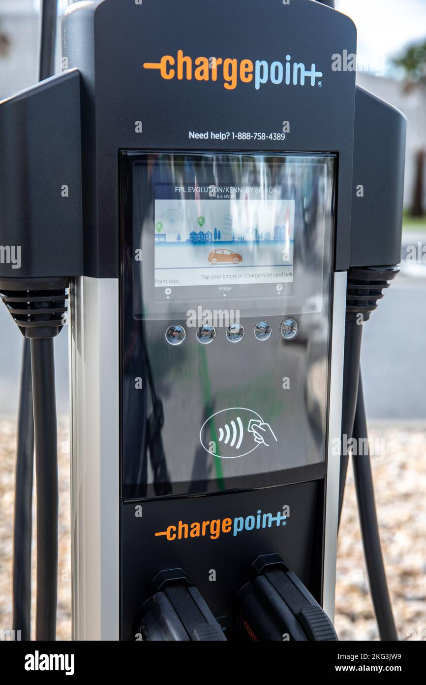 New Electric Vehicle Charging Stations. A newly installed electric