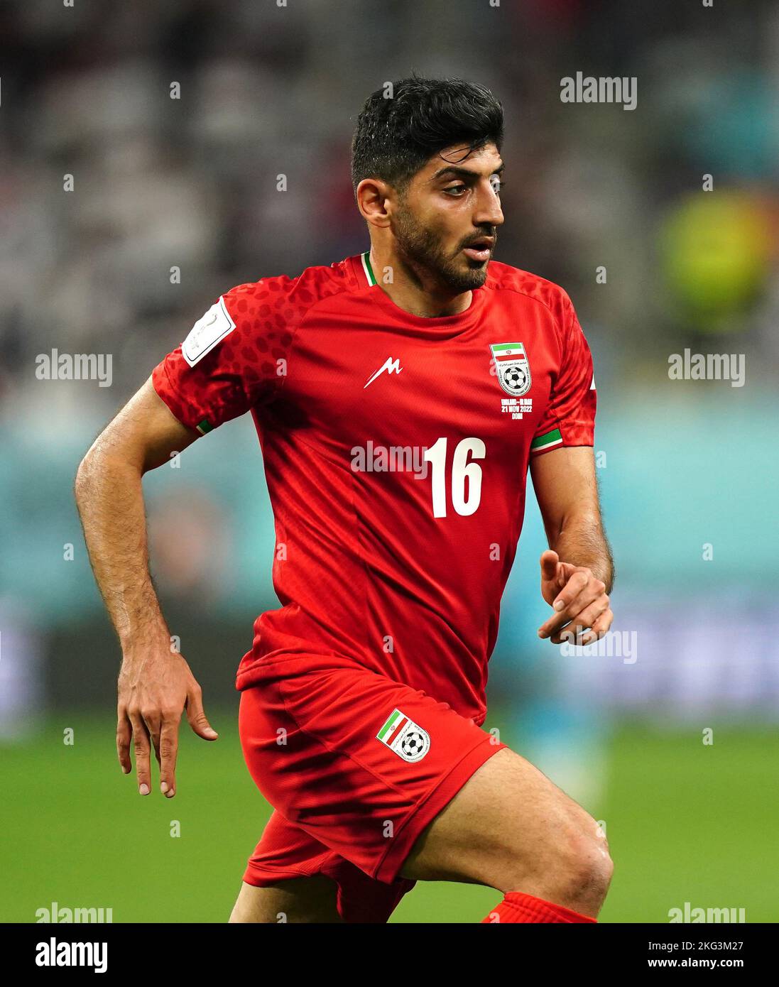 Iran's Mehdi Torabi during the FIFA World Cup Group B match at the Khalifa International Stadium, Doha. Picture date: Monday November 21, 2022. Stock Photo