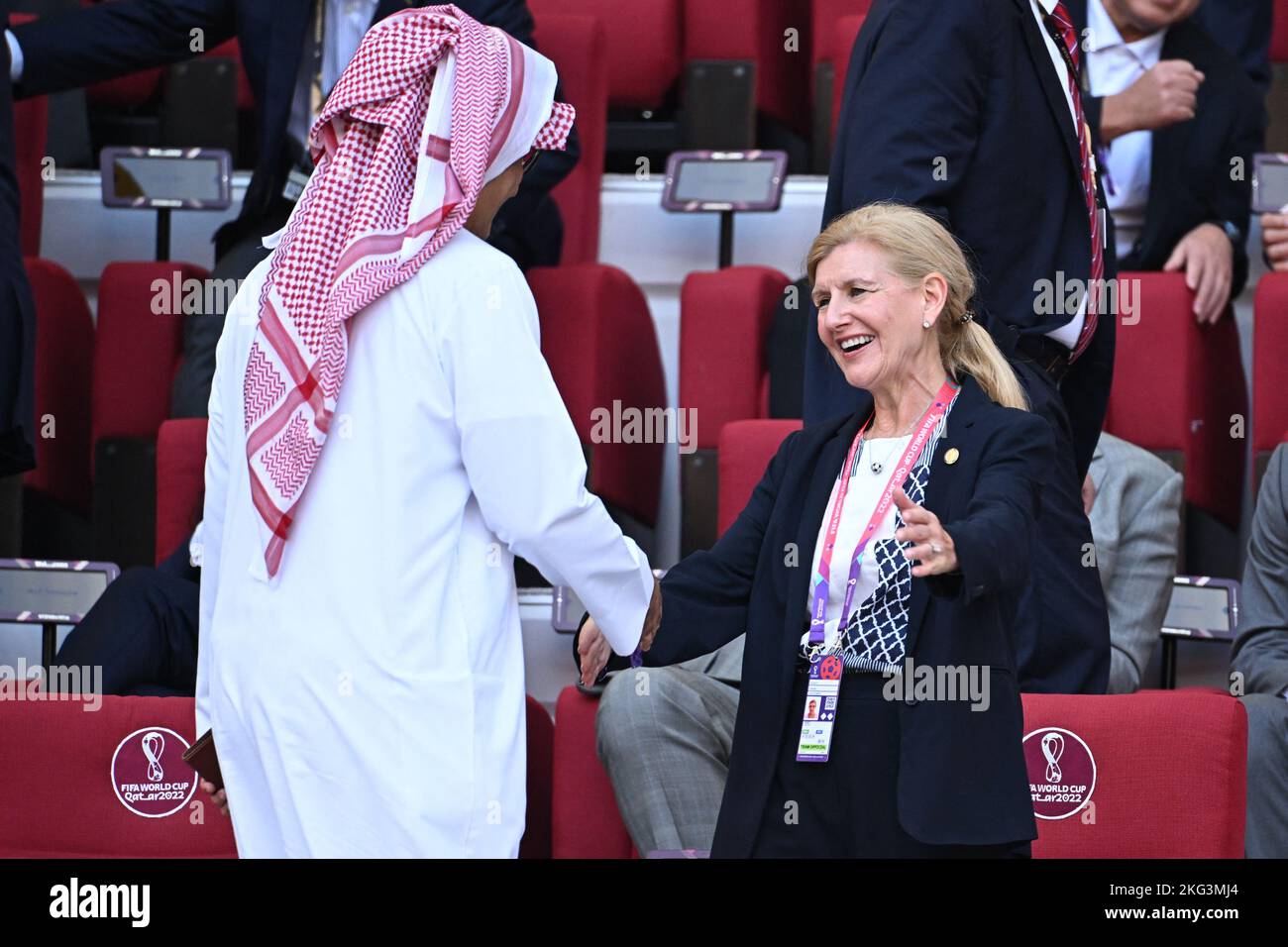 Debbie Hewitt, Chairwoman of the FA attends the match between England