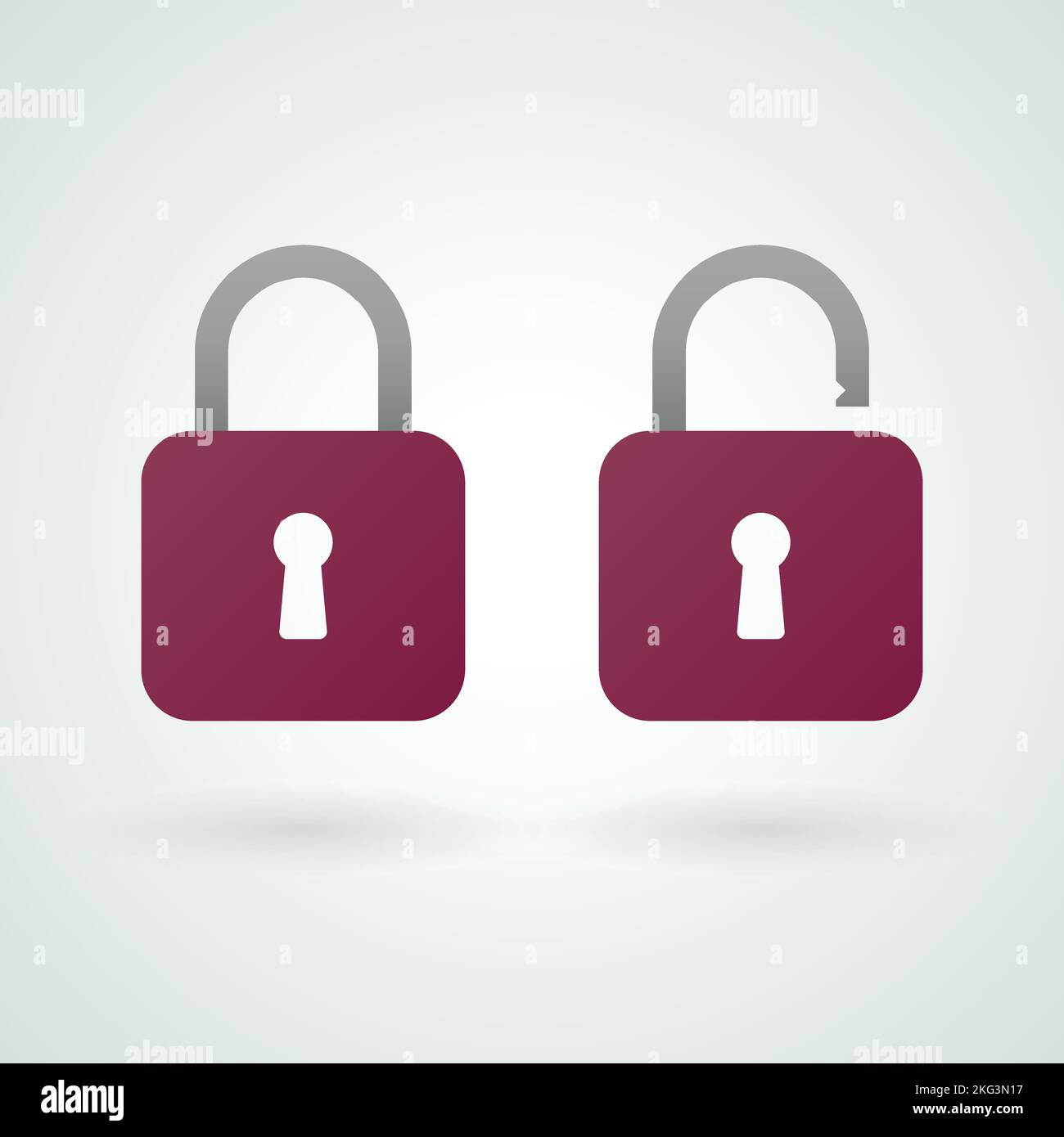 Close and open padlock icons. Vector illustration, flat design Stock ...
