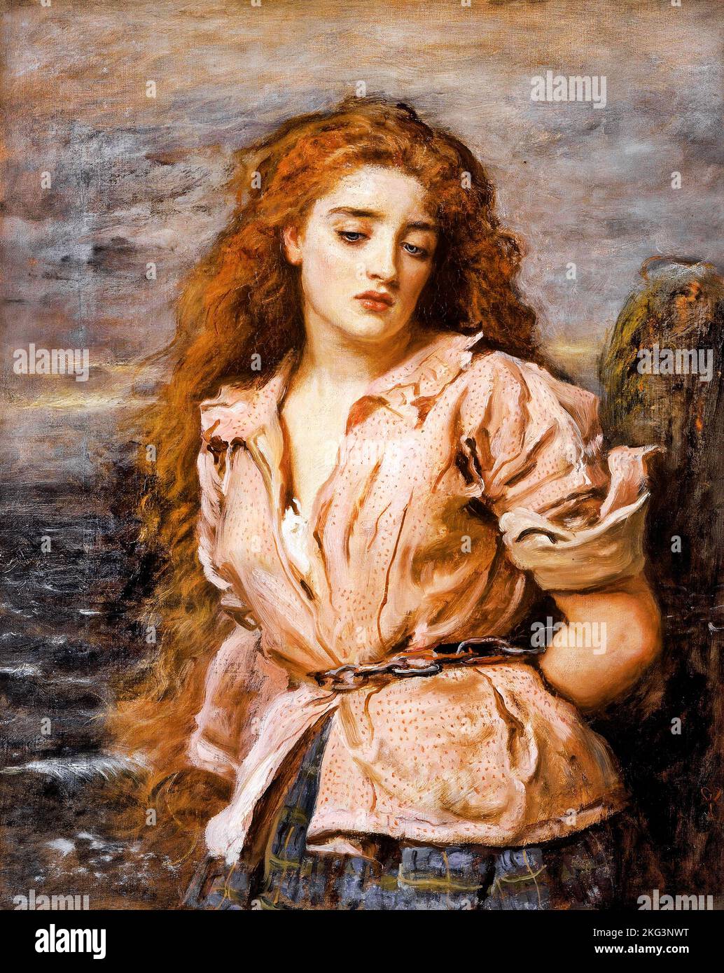 John Everett Millais; The Martyr of the Solway; Circa 1871; Oil on canvas; Walker Art Gallery, Liverpool, England. Stock Photo