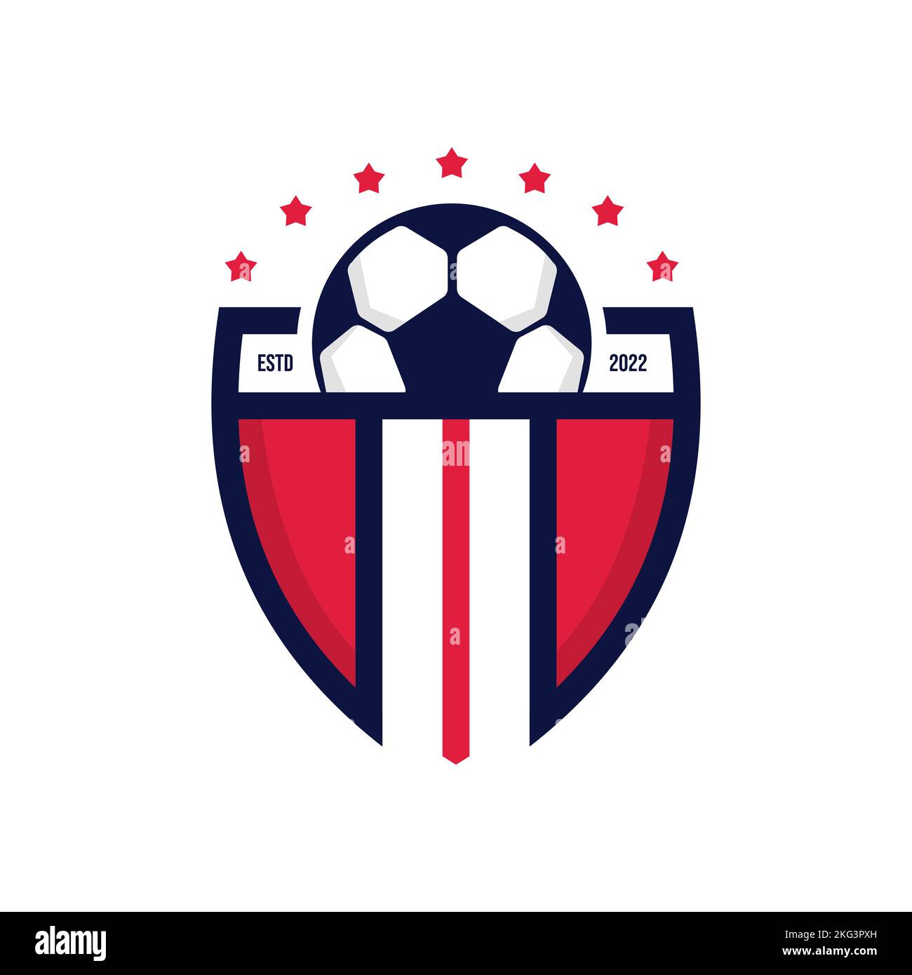 Football club team emblem. Soccer badge shield logo, football team game club, shield background vector Stock Vector