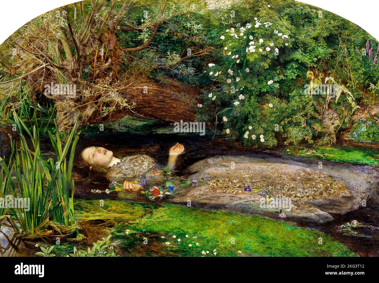 John Everett Millais; Ophelia; Circa 1851; Oil on canvas; Tate Britain, London, England. Stock Photo