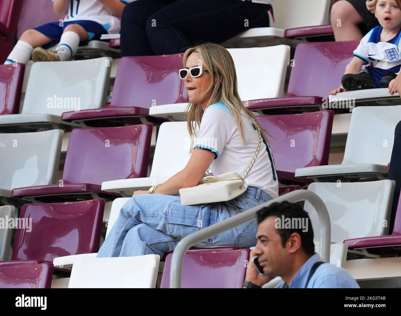 Amie Coady, girlfriend of England's Conor Coady in the stands before
