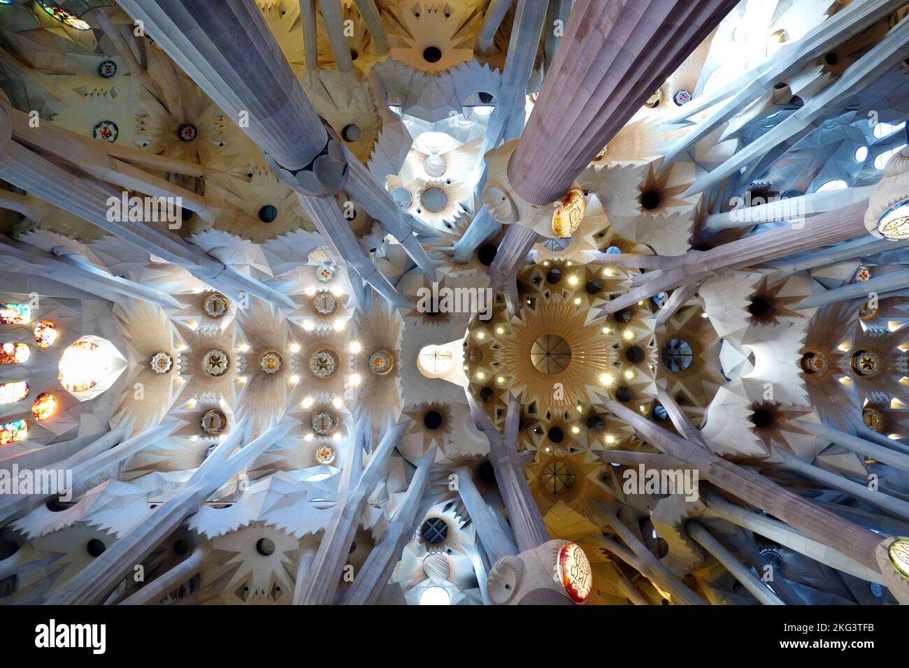 Interior of The Sagrada de Familia, Barcelona Stock Photo