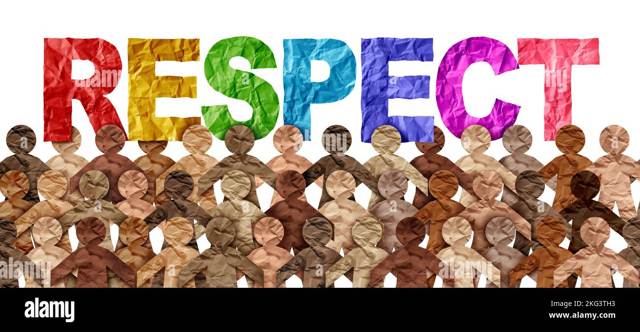 People respect and respecting diversity in society and appreciation for international diverse workplace and tolerance of multicultural culture Stock Photo