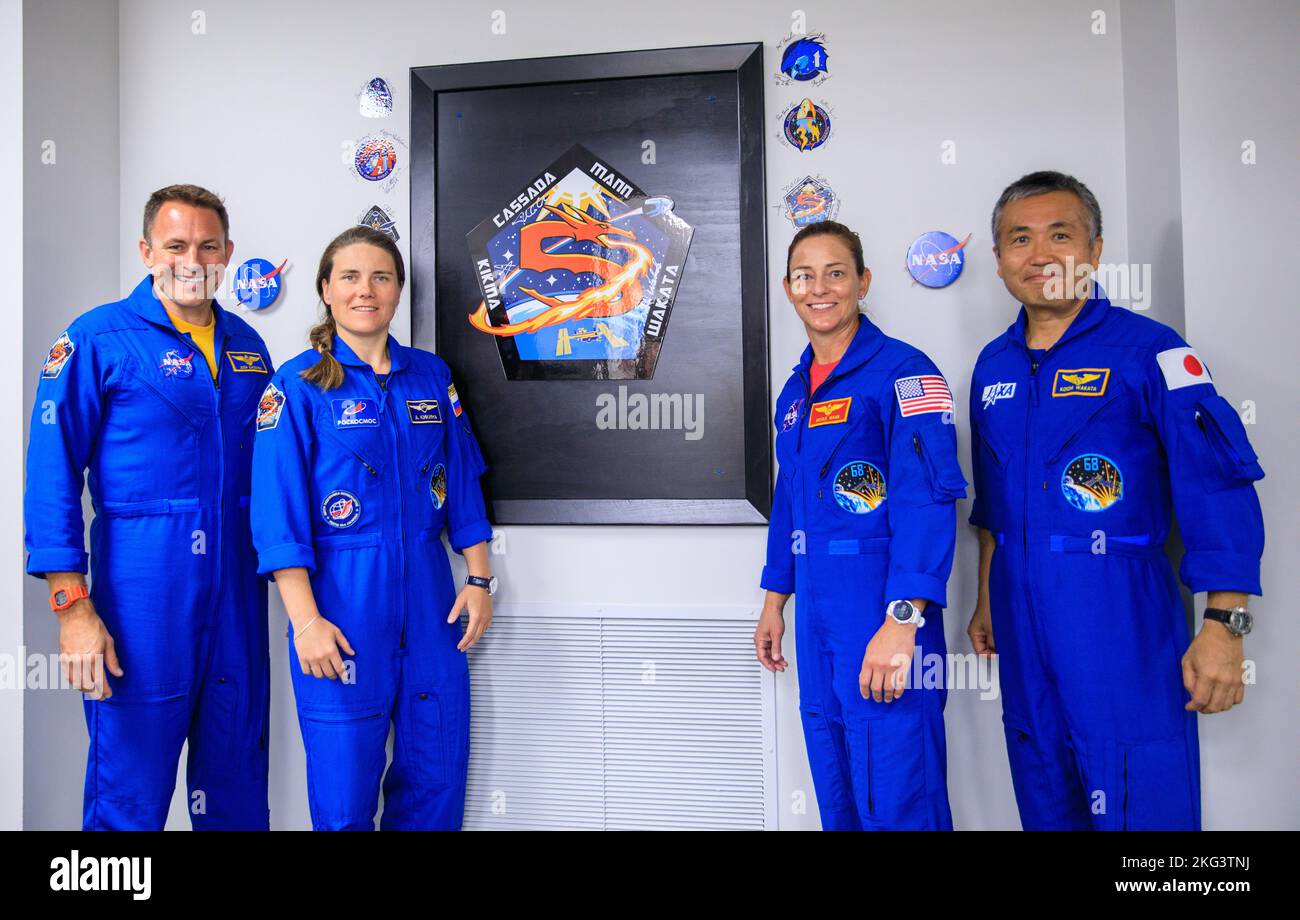 SpaceX Crew-5 Astronaut Patch Placing. NASA's SpaceX Crew-5 astronauts are  photographed in the Astronaut Crew Quarters in the Neil A. Armstrong  Operations and Checkout Building at the agency's Kennedy Space Center in